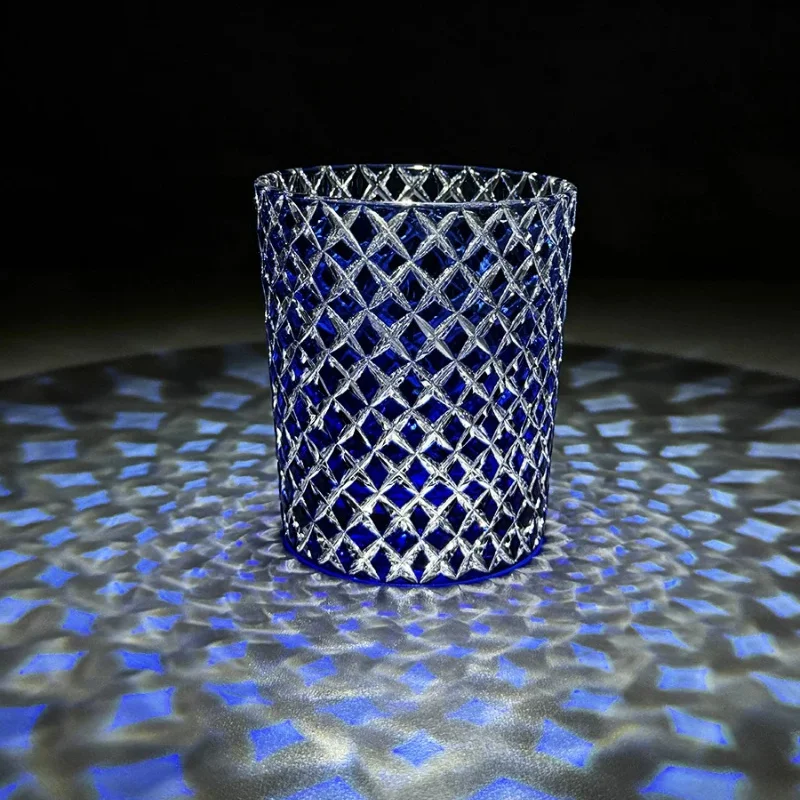 Divine Light Whiskey Tumbler Handmade Cylindrical Crystal Japanese Style Edo Kiriko Colored Glass for Cold Drinking 250ml