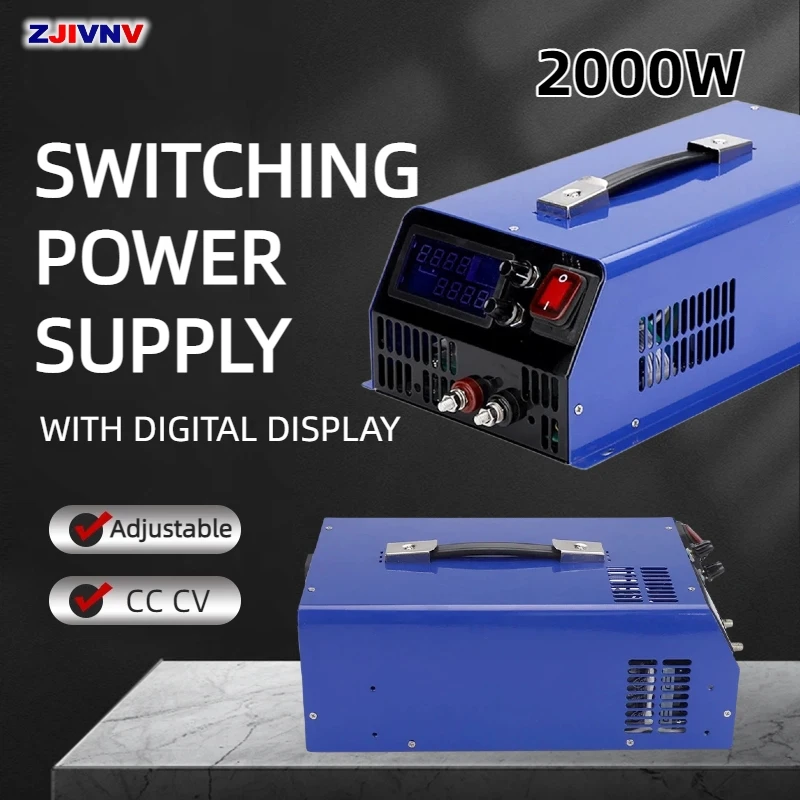 2000W Adjustable DC Power Supply Digital Display Variable Switching AC-DC Regulated for Lithium Charging Electroplating Rectifie