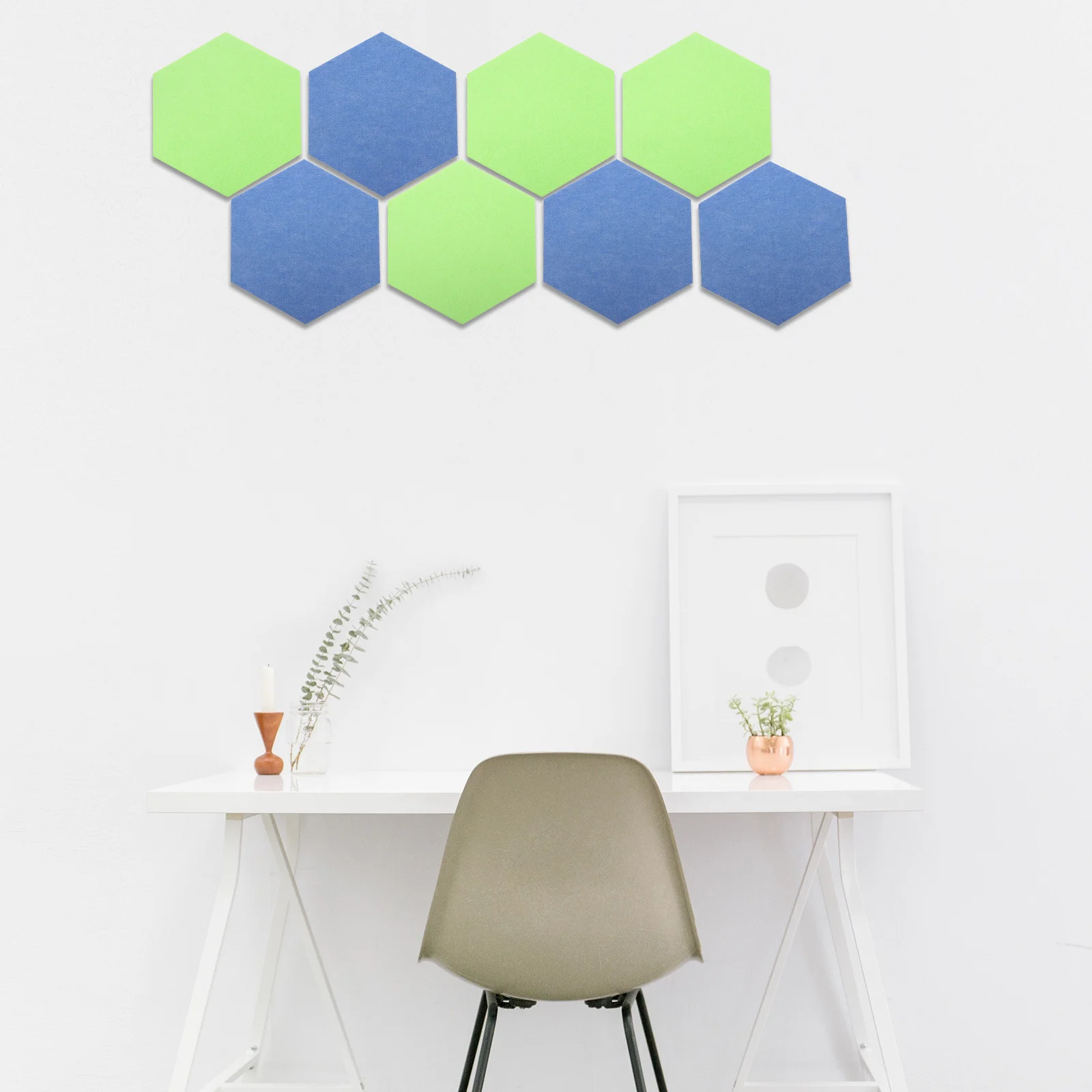 2Pcs Hexagon Felt Bulletin Boards Multi Functional Photo Display Boards Home Message Organizer Felt Message Board