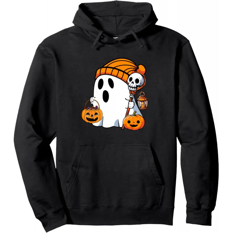 

Fun Ghost Halloween Men's and Women's Shirts, Cloth Hoodies, Long Sleeves, Black