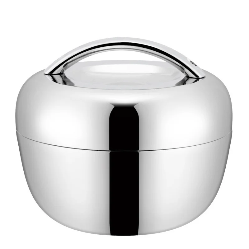 Portable Stainless Steel Lunch Box, Hot Food Flask, Vacuum Insulated, Double Layer, Anti-Scald Bento Box, 1Pc