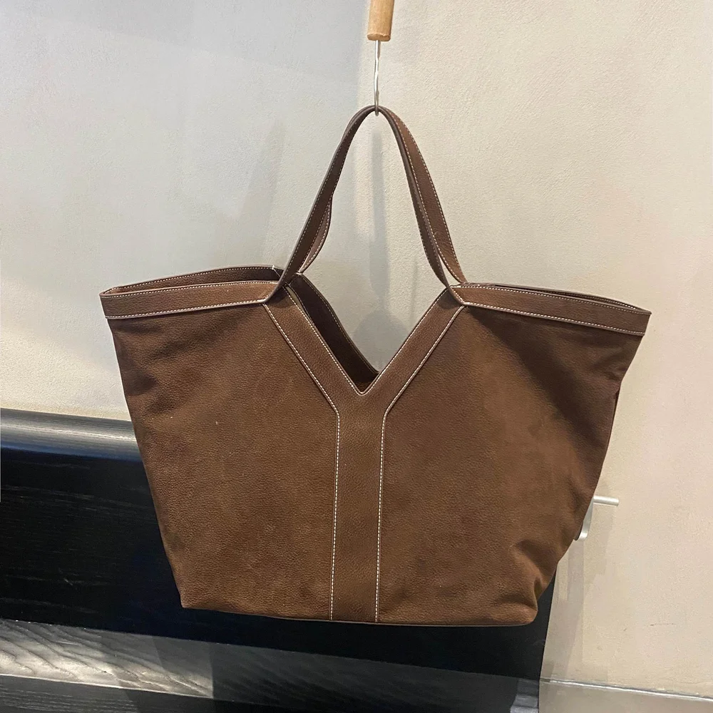 

2025 New Frosted Suede Large Capacity Tote Bag, Fashionable Crossbody Shoulder Bag, High-end Sense, Hundred Clutch Handbag