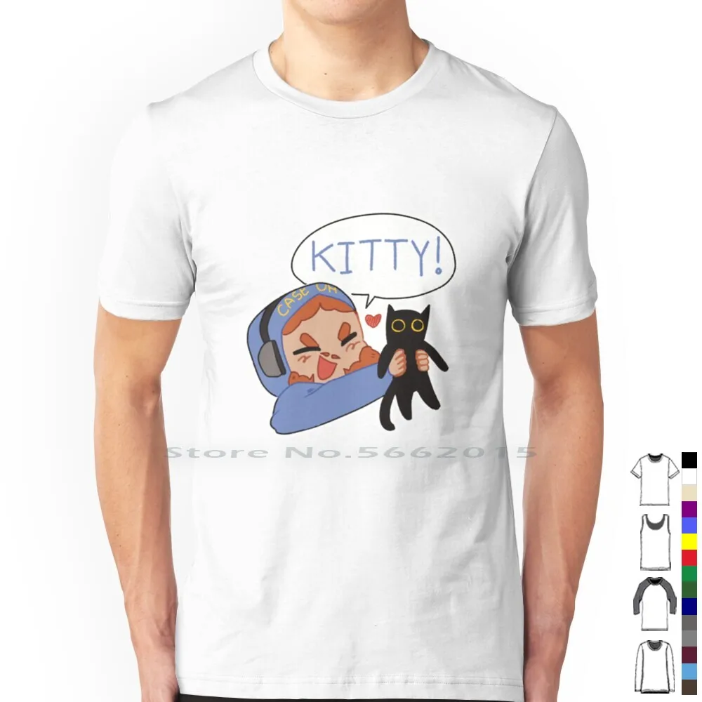 Caseoh Kitty 100% Cotton T Shirt Caseoh Streamer Gamer Twitch Tee Short Sleeve Long Sleeve Gift