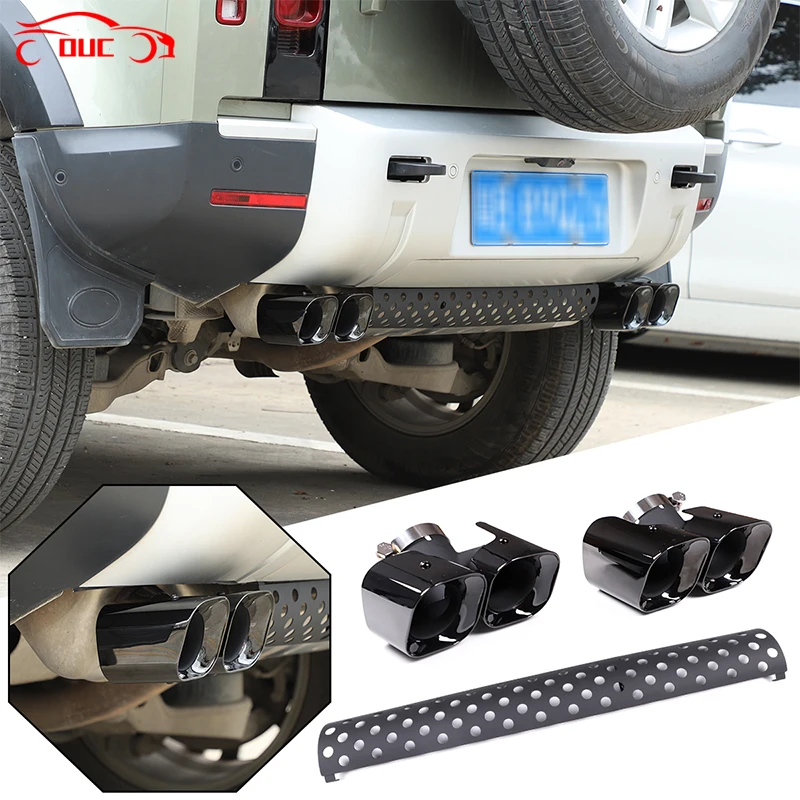 

For Land Rover Defender 90 110 2020-2022 Car Tail Throat Exhaust Pipe Outlet Muffler Pipe Cover Decorative Modified Accessories