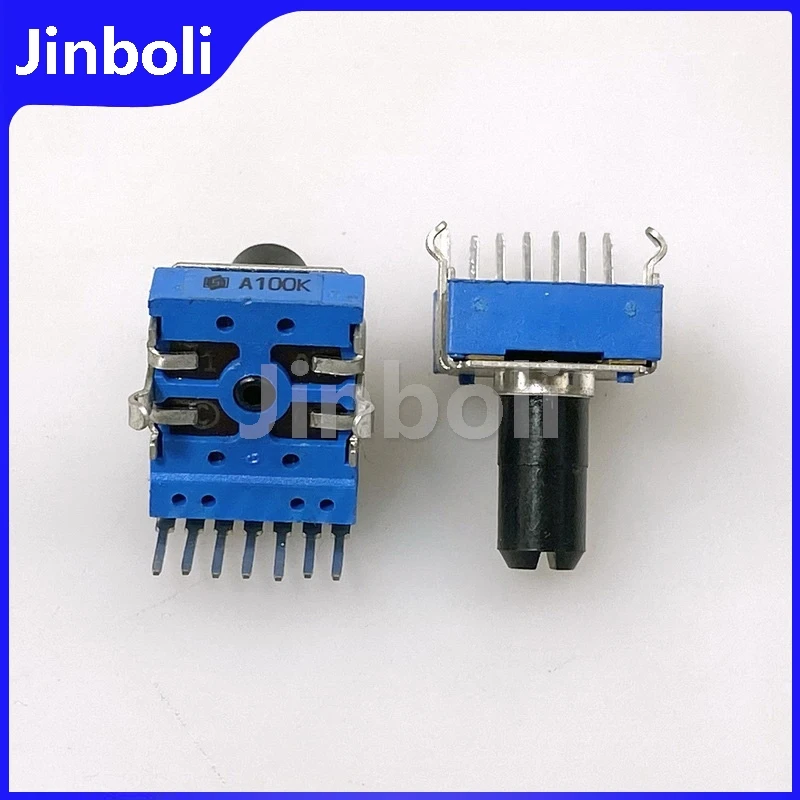 2PCS RK14 Tipo A100K Singola Fila 7 Pin Verticale Doppio Mixer Altoparlante Amplificatore Potenziometro Del Volume 13 millimetri Albero