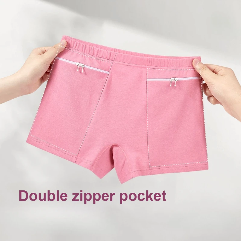 

Women Travel Underwear Hidden Zipper Pocket Anti Theft Passport Panties Mid Waist Concealed Storage Security Briefs