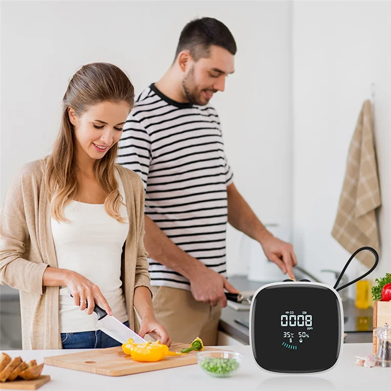 ABMF-Latest CO Quality Detector With Sound Alarm LCD Display Temperature And Humidity Sensor Tester DM1210B