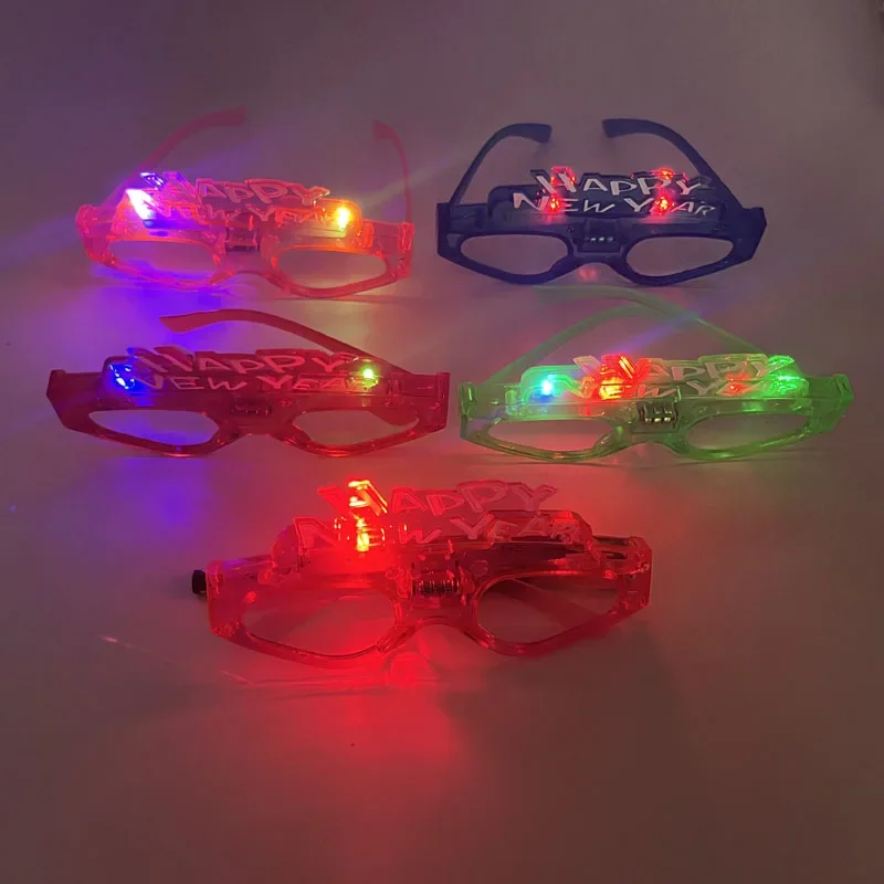 Glow Party Supplies with LED Light Up Glasses Flashing Plastic Toys for Kids and Adults Perfect for Happy New Year