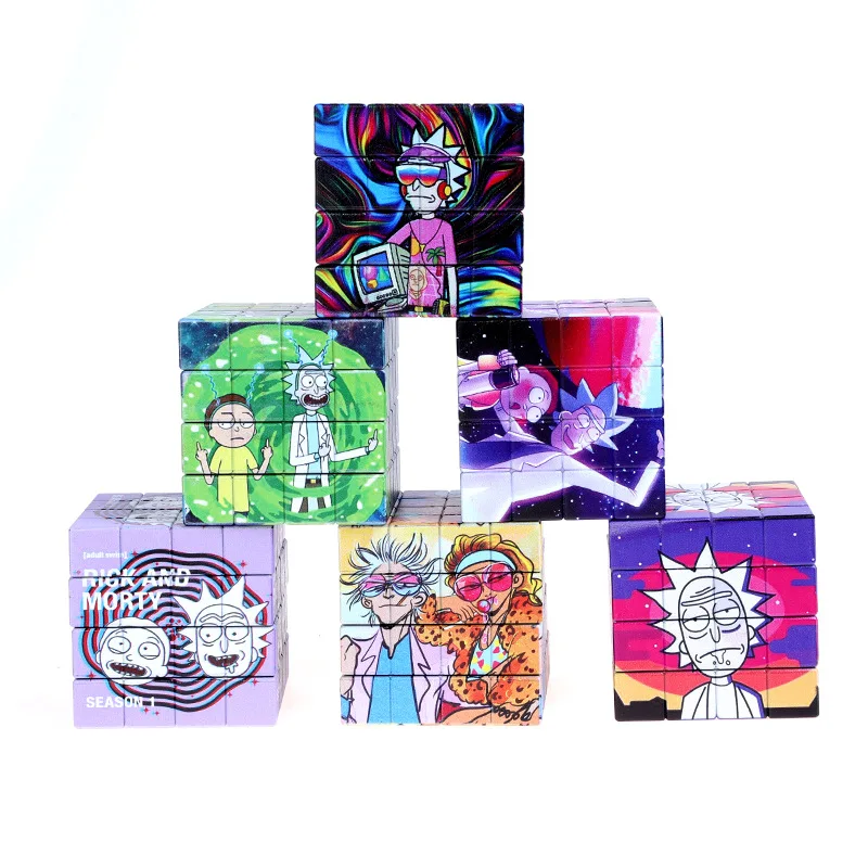 New plastic cube smoke grinder 58MM four-layer grinder square rotatable printing smoke breaker multicolor