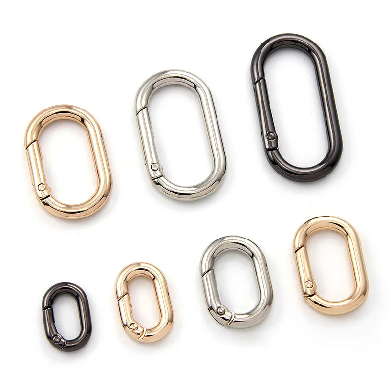 10Pcs 21-49mm Metal O Ring Buckles Bag Strap Openable oval Ring Spring Clasp Keyring Webbing Buckle DIY Hardware Accessories