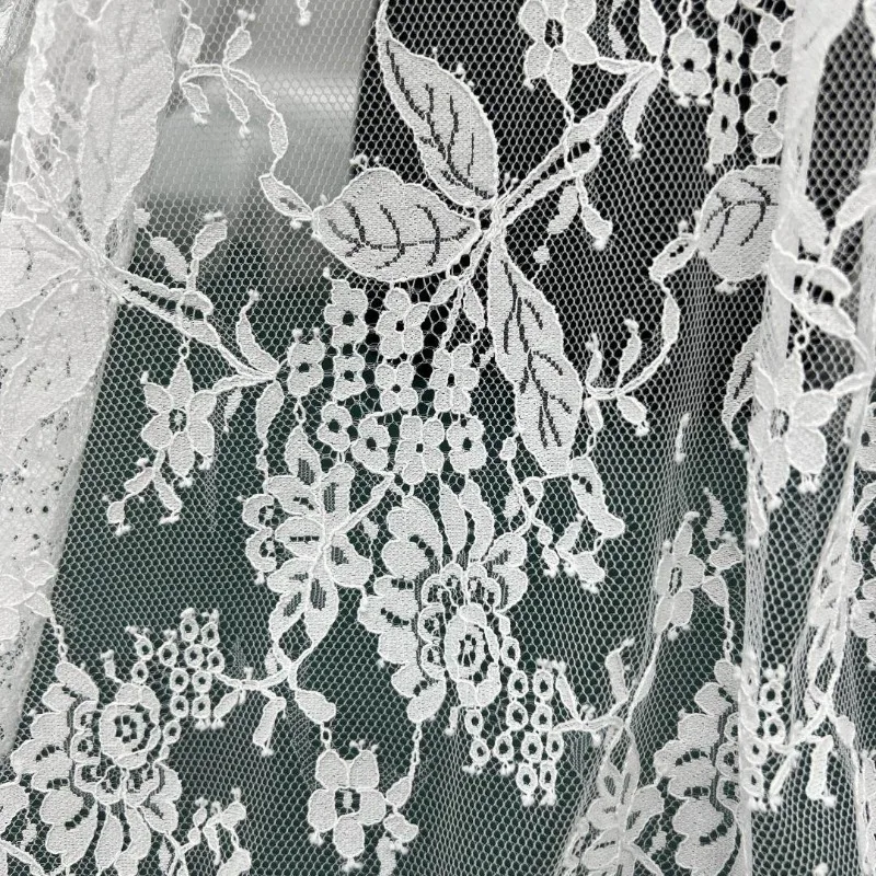 Designer Customized Imported Thick Mesh Eyelashes Flowers Lace for Wedding Dress Decorations Clothing Accessories Sets Fabric