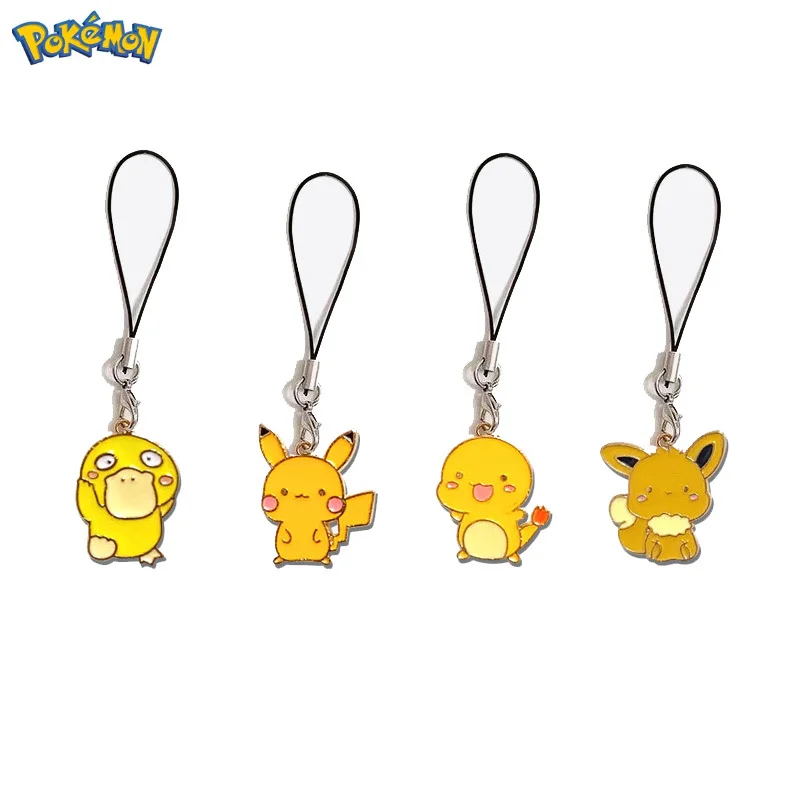 Cordón de Pikachu para teléfono móvil, colgante de dibujos animados, cadena de teléfono móvil Eevee, personalidad creativa, colgante masculino y femenino para estudiantes