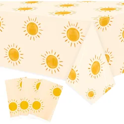 Boho Sun Birthday Party Tablecloths Sunshine Disposable Plastic Waterproof Rectangular Table Covers The Sun Party Decorations