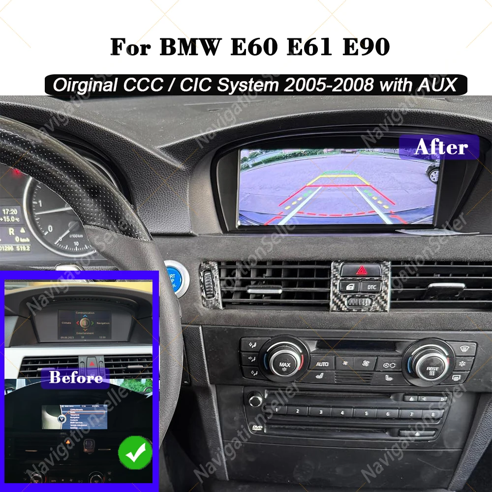 

New Android 15 Wireless CarPlay Screen For BMW E60 E61 E62 E63 E90 E91 E92 2005-2012 Car Multimedia Player GPS Radio Navigation