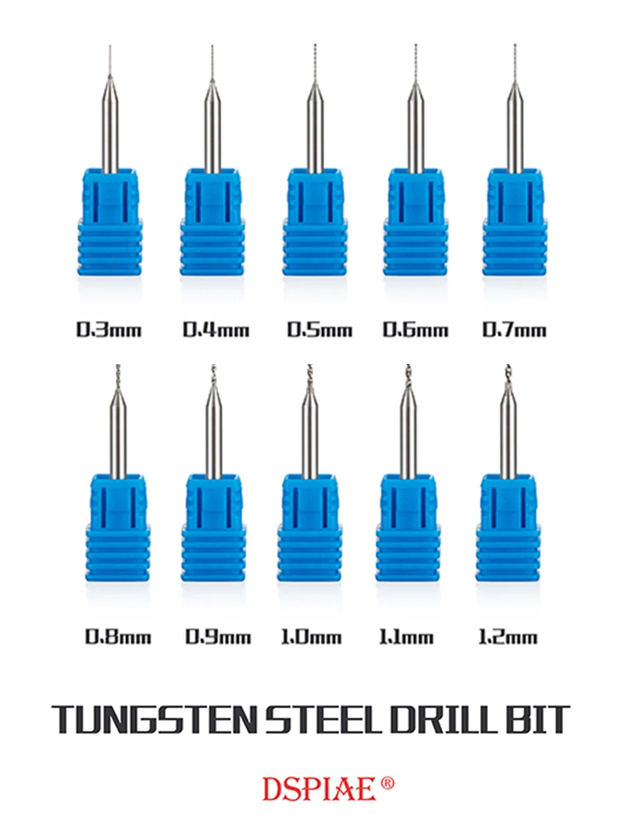 DISPAI DB-01 HAND DRILL TUNGSTEN CARBIDE DRILL BIT 0.3MM-3.0MM METAL DRILL BIT 3.175MM