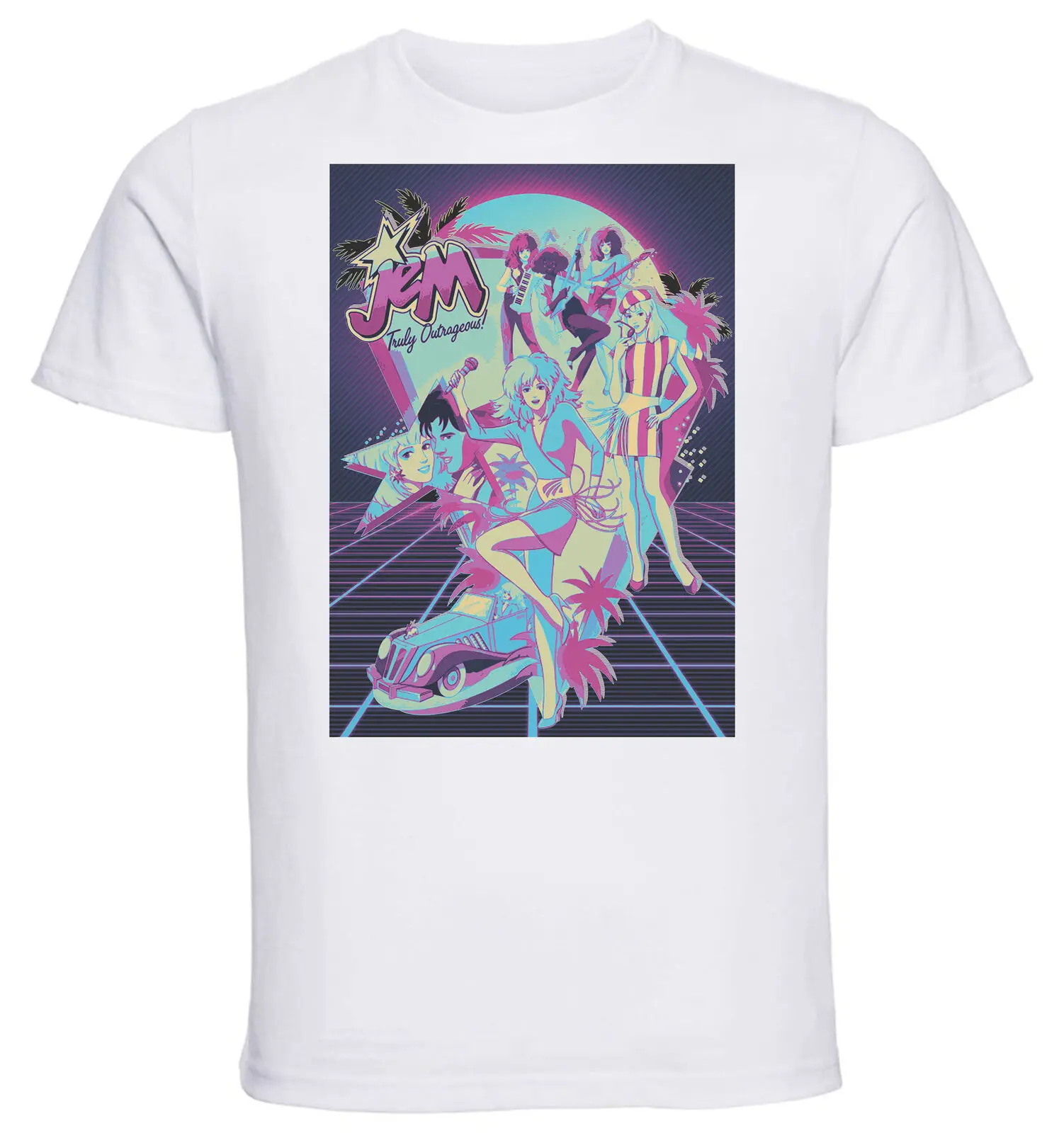

Белая футболка в стиле 80-х Vaporwave Jem и голограммы