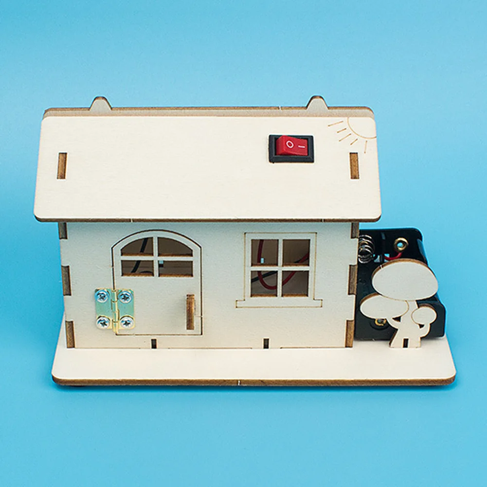 لغز خشبي المقصورة بانوراما العمارة منزل DIY بها بنفسك التجميع اليدوي لعبة اليدوية اختراع العلوم تجربة المواد لعب الاطفال