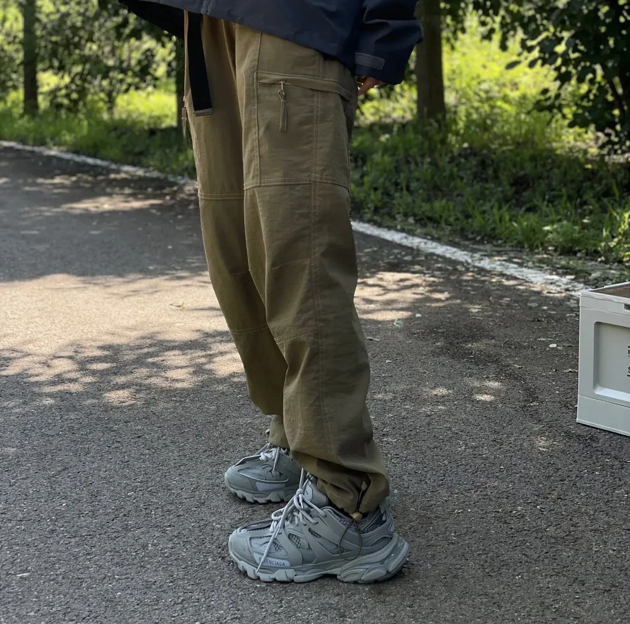 

American Sle Straight Leg Workwear Pants Multiple kets Waterproof Bule Long Trousers Outdoor Casual Trendy ex High...