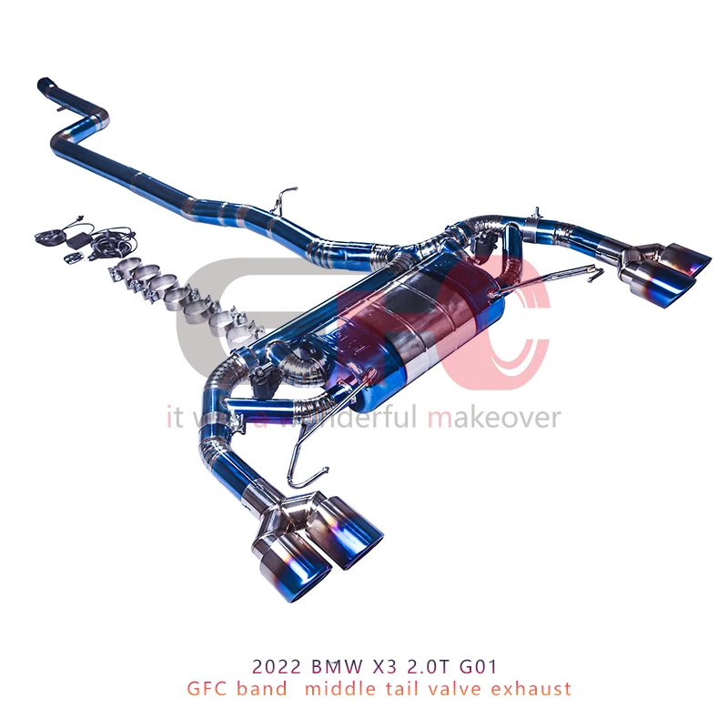 The Valve Muffler Exhaust System is applicable to the cat-back exhaust system of the 19-24 BMW X3 X4 G01 model