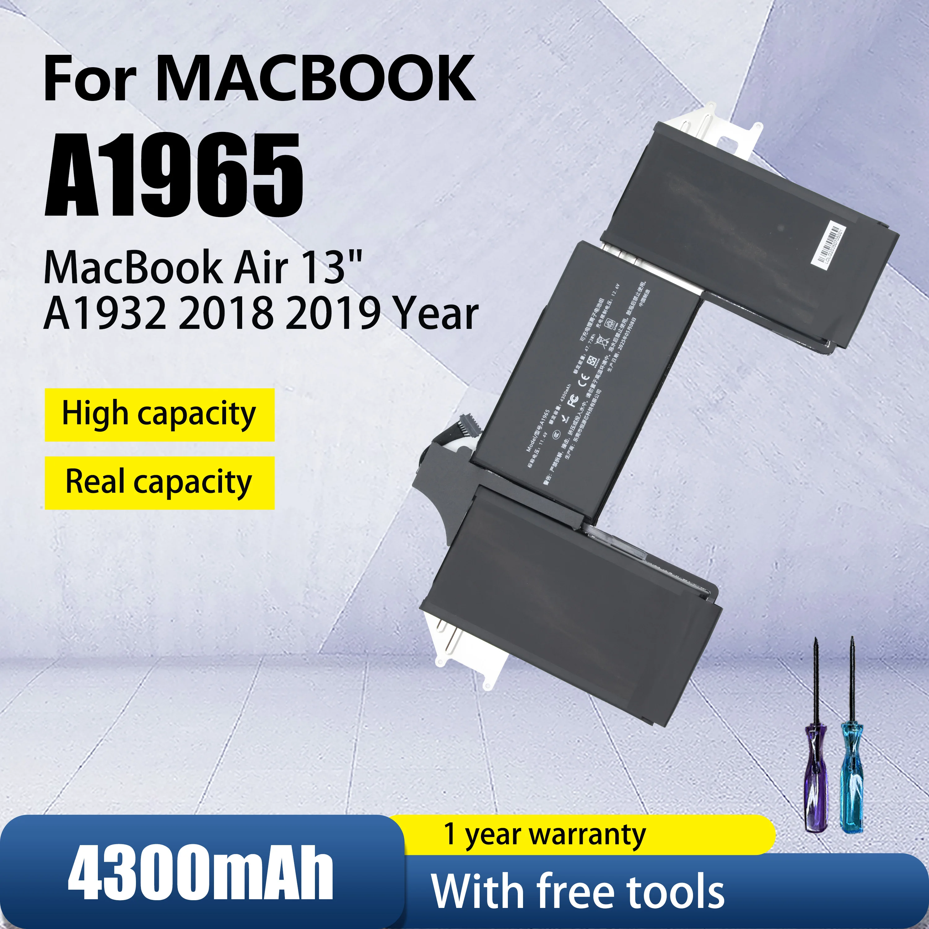 Factory direct a1965 Laptop Battery For APPLE MacBook Air 13