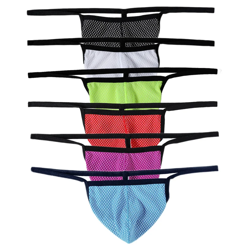 

4PCS/Set Sexy Mens Thongs G-string Underwear T-back Thongs Gay Jockstrap Bikini Underpants Sissy Lingerie Panties Bulge Pouch