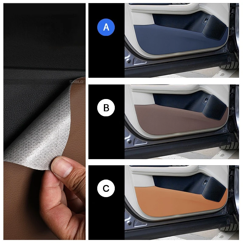 For BYD Song Plus EV Dmi 2021 2022 Leather Anti-kick Mat For Car Door Doorsill Strip Protective Mat Interior Mouldings