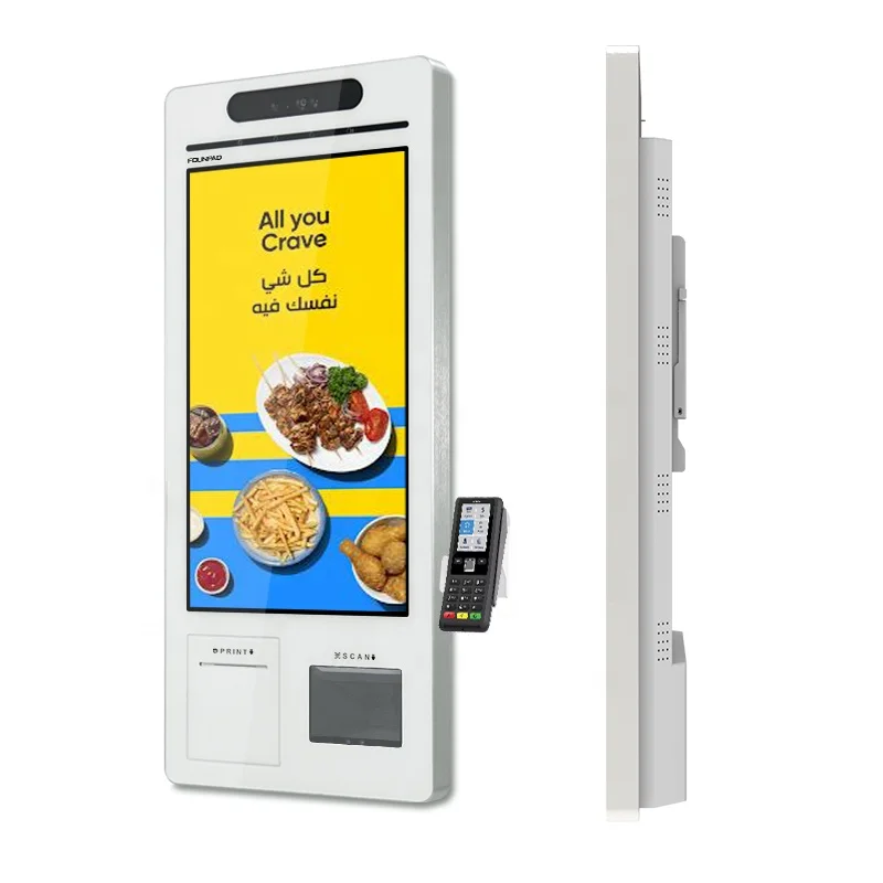 

Touch Screen Fast Food Service Self Order Digital Cashless Payment Kiosk For Chain Store / Restaurant