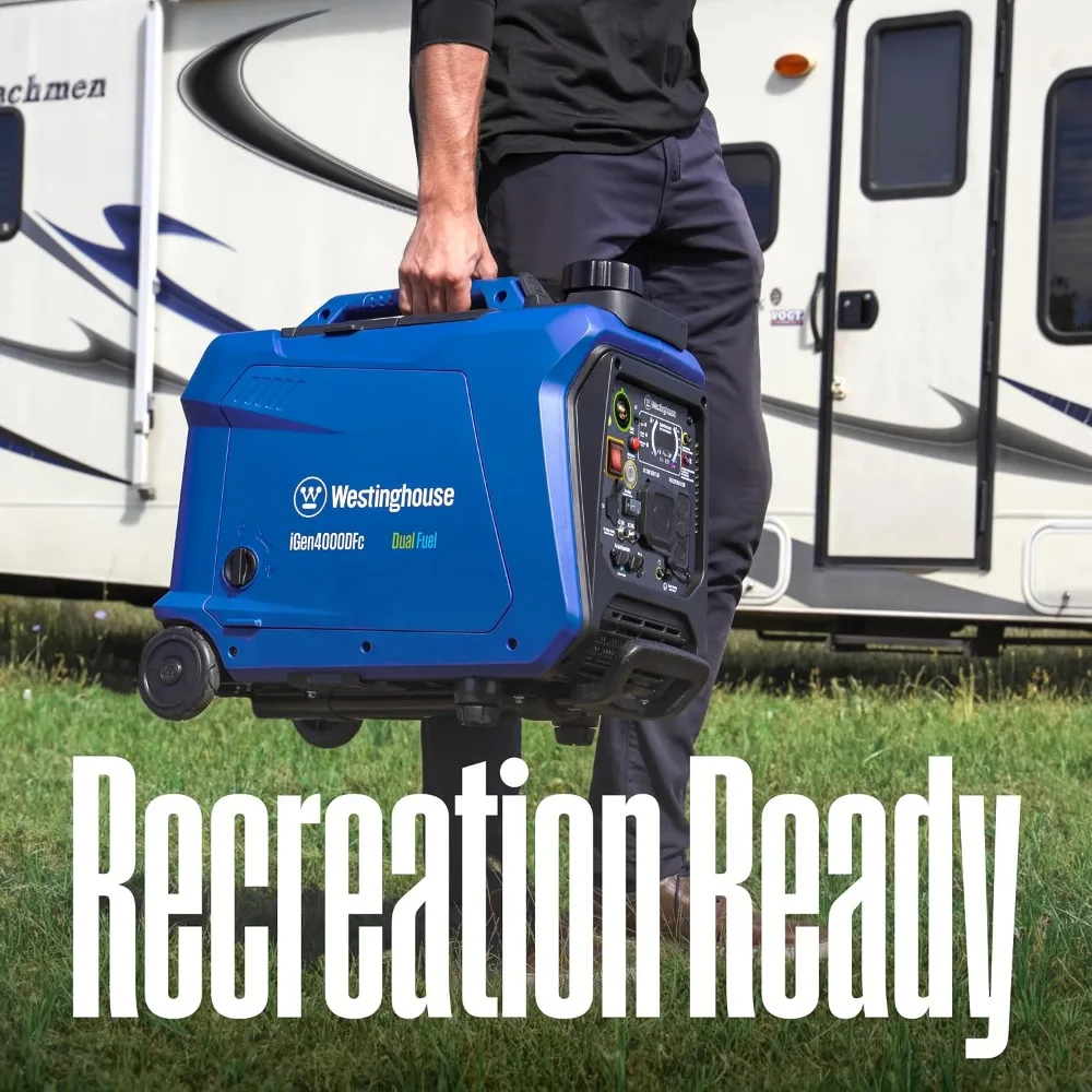 Dual Fuel Portable Inverter Generator 4000W Remote Start RV Ready CO Sensor