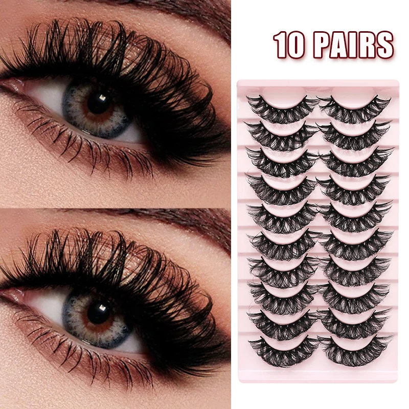 10 Paar dramatische falsche Wimpern 10–23 mm russische falsche Wimpern flauschige dichte DD Curl große Curling-Bogen-Wimpernverlängerungen – Detail 4