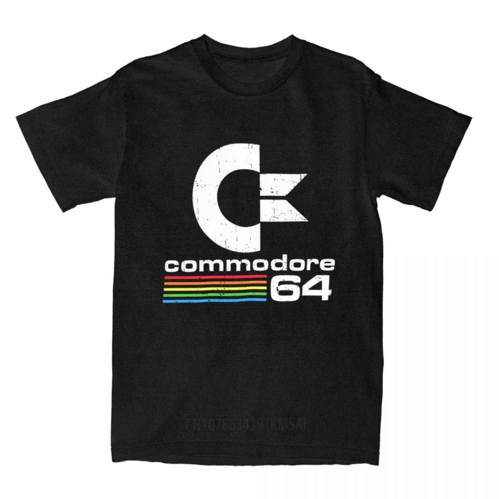 Vintage Commodore 64 Logo Merch T-Shirt for Men Women Retro SID Amiga C64 Novelty Cotton Graphic Printing Tees