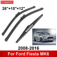 1/2/3/4/6 Uds limpiaparabrisas de coche para Ford Fiesta MK6 2008-2016 limpiaparabrisas delanteros y traseros cepillos accesorios de automóvil 2011 2012 2013 2014 2015