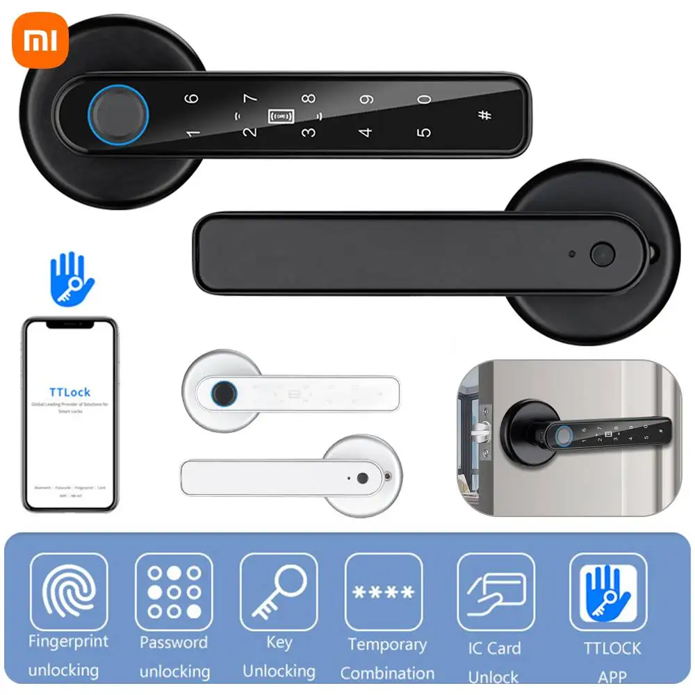 

Xiaomi Fingerprint Lock Waterproof Wifi Remote Control Bluetooth TTLock App Card Digital Code Keyless Electronic Smart Door Lock