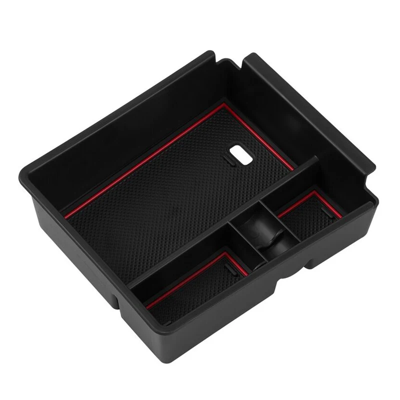 Car Central Console Armrest Storage Tray Box With Red Rimed Pads Fit for Hyundai Tucson NX4 2021 2022 ABS