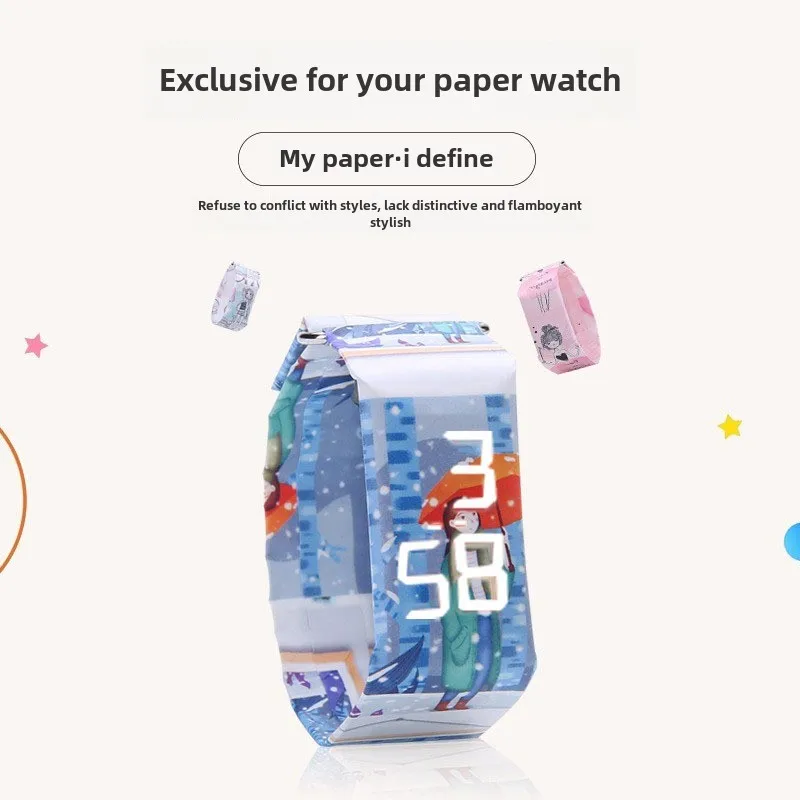 Reloj inteligente 2024 Trend PaperWatch PaprseWatch papel impermeable juvenil Peple electrónico creativo variedad de estilos SmartWatch