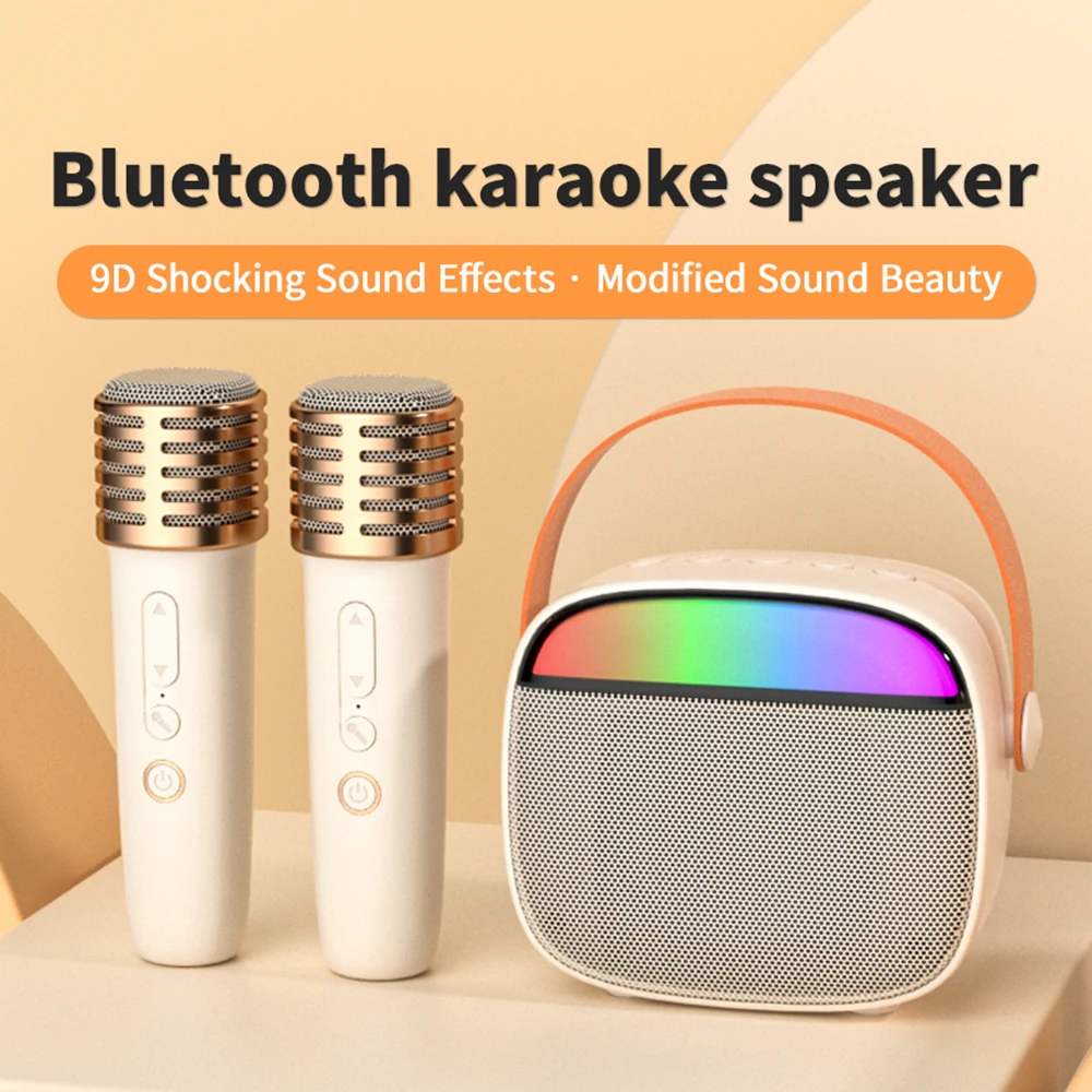 TANALAZ K1 Karaoke Machine Kids Adults Mini Portable BlueTooth Karaoke Speaker with 2 Wireless Microphones Birthday Speaker Gift