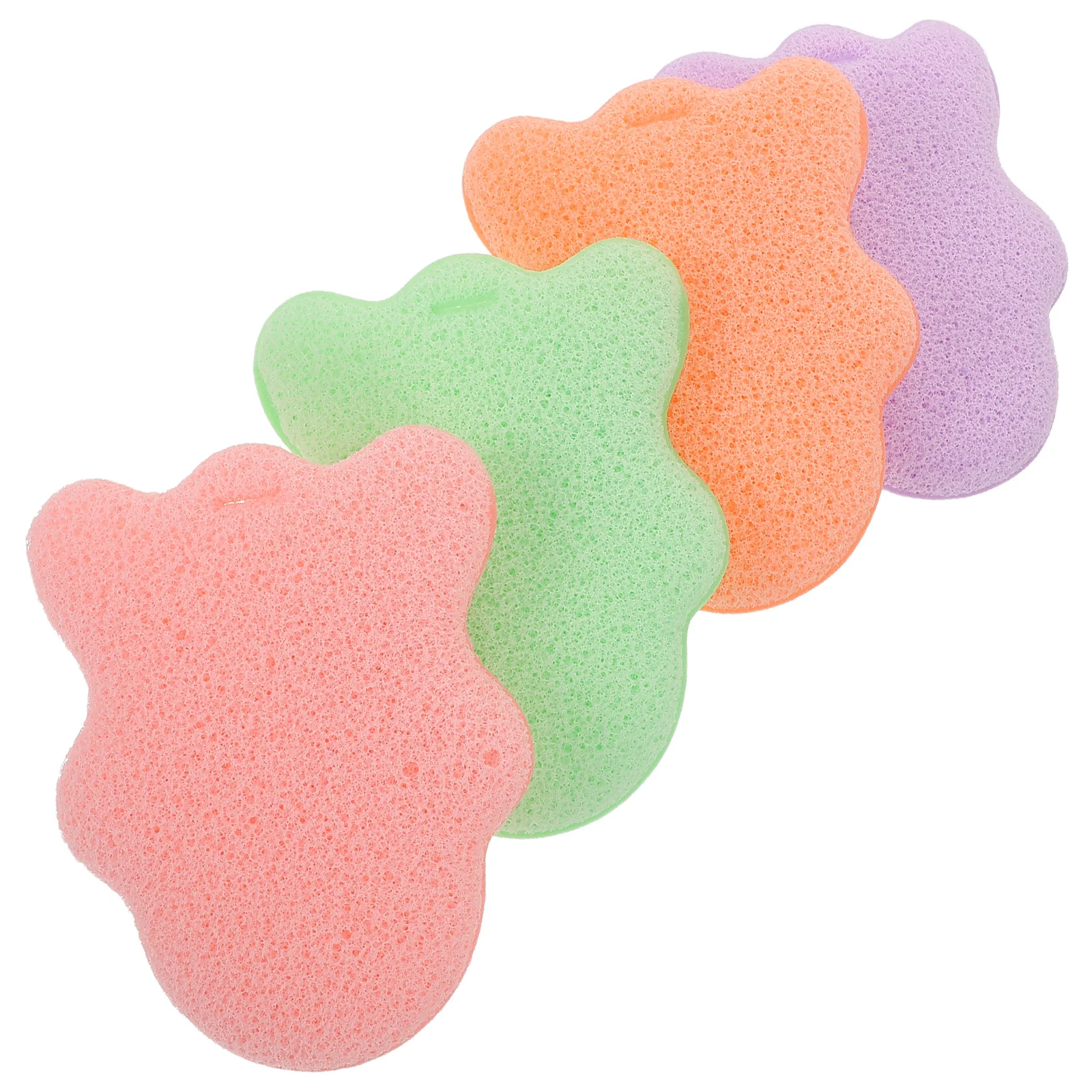 4pcs Face Scrubber Mitts Oversized Thickened Cotton Deep Pore Cleansing Makeup Removal Gentle For Sensitive Skin Quick Dry