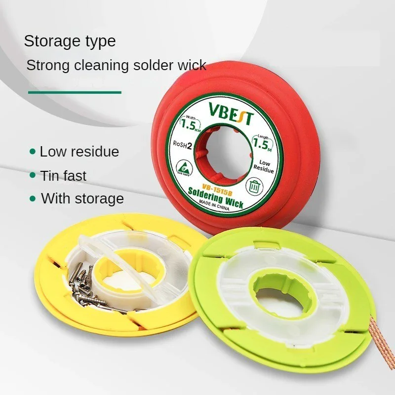 Tin Absorbing Tape Storage Solder Wick Desoldering Braid Sucker Tool Repair Kit