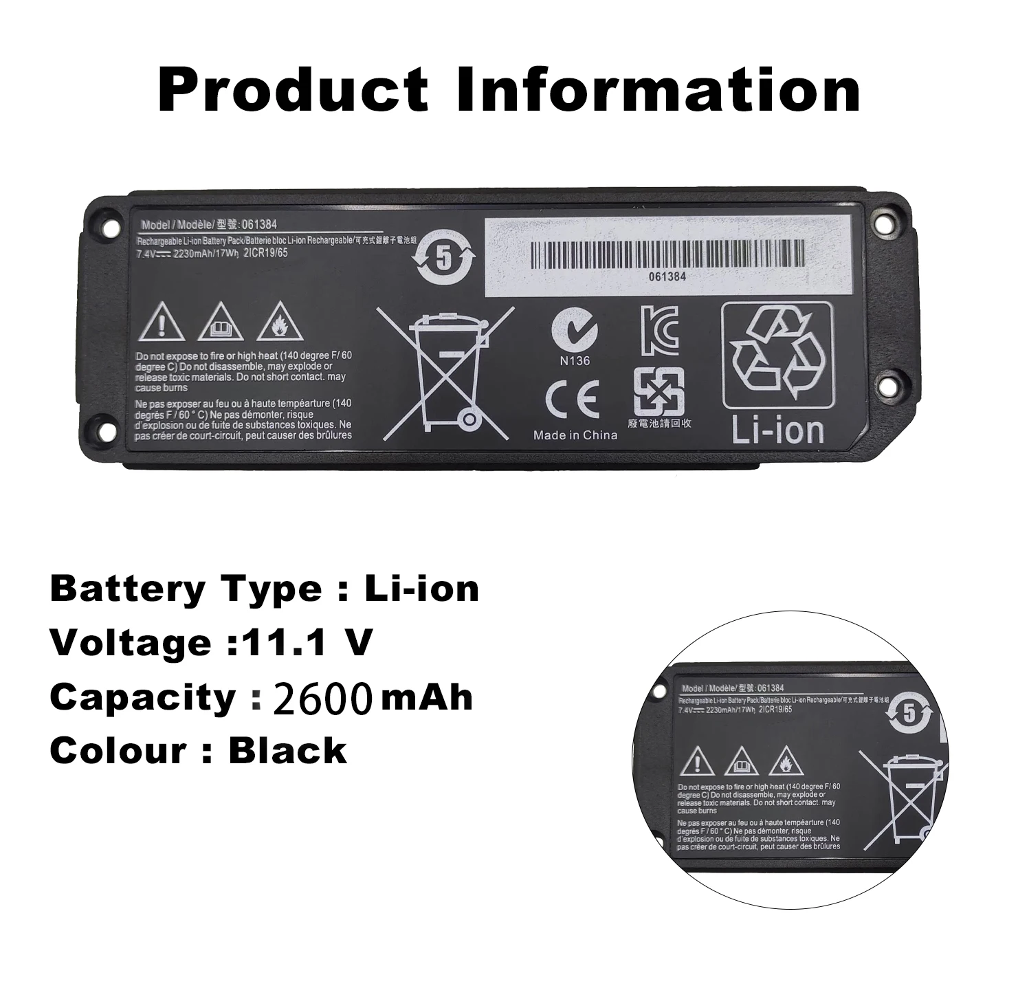 DXT New Battery 061384 061385 061386 063404 063287 For Bose Soundlink Mini One/Mini I/Mini 1 Bluetooth Wireless Speaker Battery