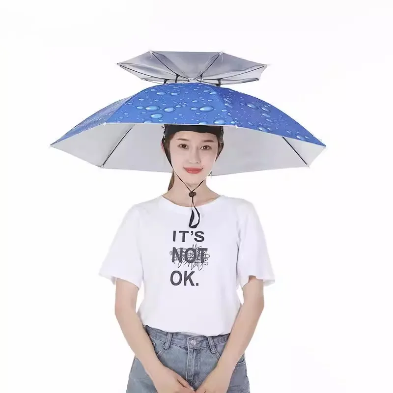

UV Protection Sun Hat Women's Fishing Umbrella Hat Tea Picking Cap Men's Rain Umbrella Straw Hat Headwear Sunshade Cap
