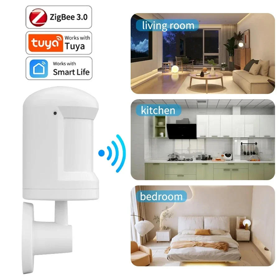 ZigBee Tuya PIR detektor gerakan Sensor gerak manusia, deteksi infra merah nirkabel bekerja dengan Alexa Google Assistant