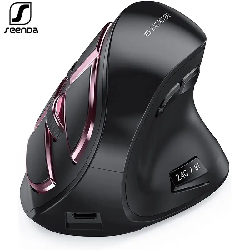 SeenDa Wireless Vertical Mouse Bluetooth Rechargeable 2.4G Mice for Multi-Purpose Optical Mouse for PC Laptop Computer