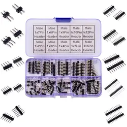 2.54mm Male Pin Header Single Row DIP Connector Kit 2/3/4/5/6/7/8/9/10/12Pin Straight Header Pin (Male-Pin-Single)
