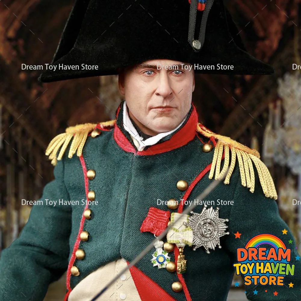 E60079 Männlicher Soldat im Maßstab 1:6 ‌ French Leader Militärmantel, Hut, Stiefel, Armeegrün, Napoleon-Uniform-Set ‌   Passend für 12-Zoll-Actionfiguren