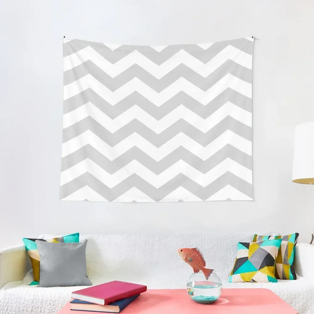 

Chevron,zig zag,modern,trendy,pattern,grey,white, Tapestry Aesthetic Room Decoration Decorations For Room Tapestry