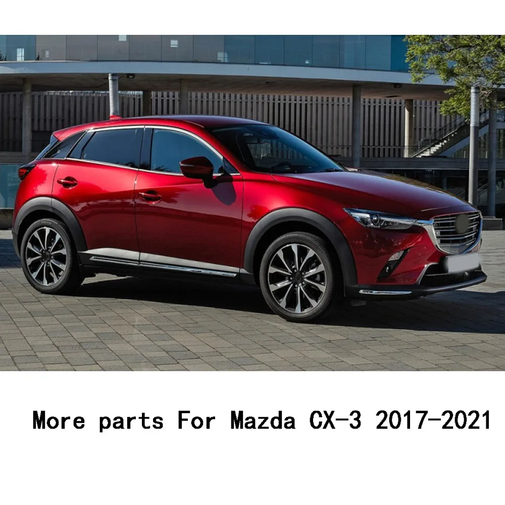 For Mazda CX-3 2017 2018 2019 2020 2021 Car Bumper Engine ABS Chrome Trim Racing Front Grid Grill Grille Frame Edge Hoods 1pcs