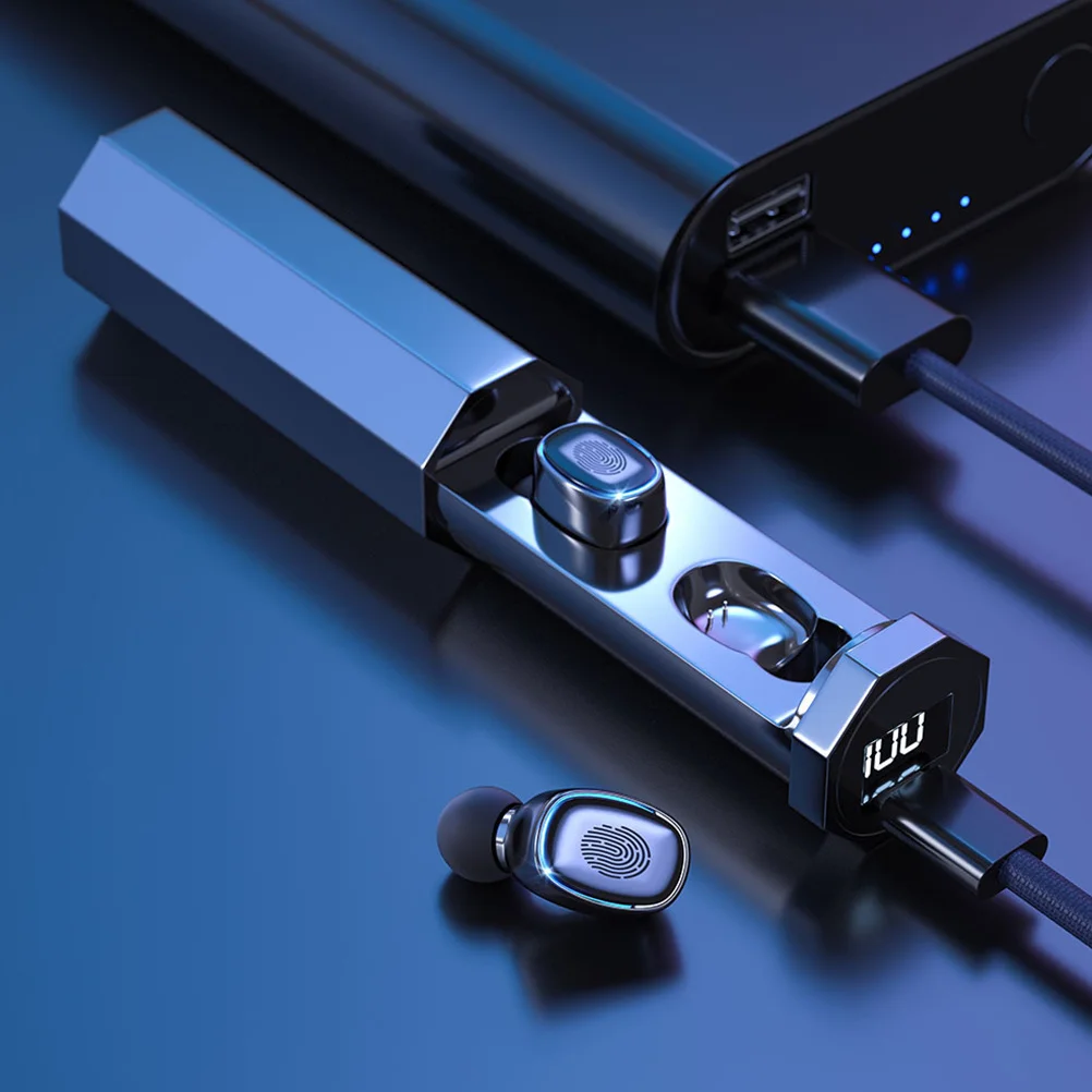 

1Set Wireless Earbuds Sweat-Resistant Stereo Headphones Ergonomic Design Noise Cancellation Powerful Bass Sports Earpiece