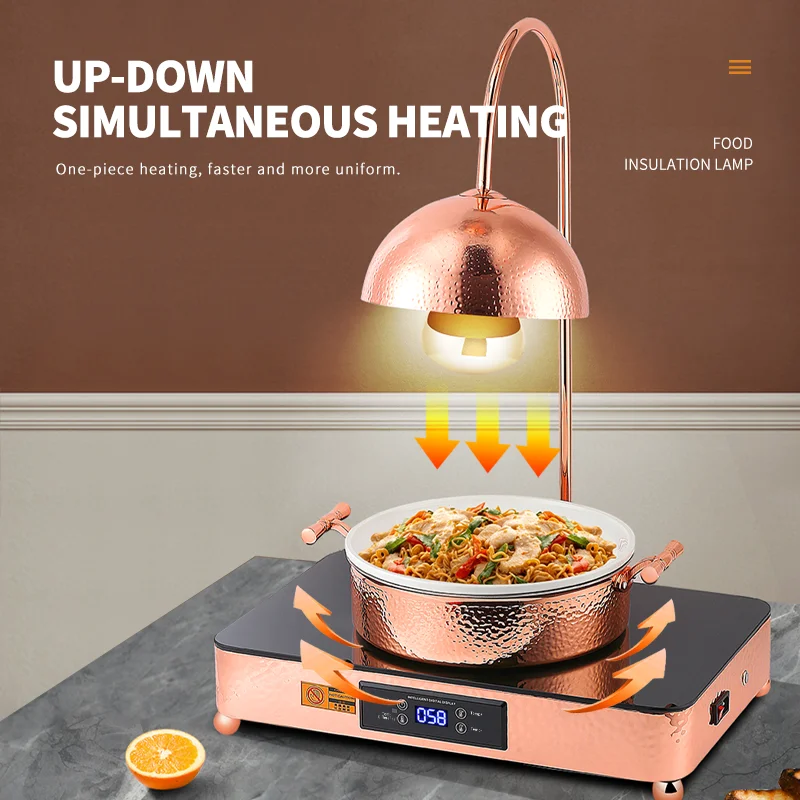 

Электрическая нагревательная пластина из нержавеющей стали цвета розового золота для подогрева блюд в шведском стиле, для гостиничного кейтеринга