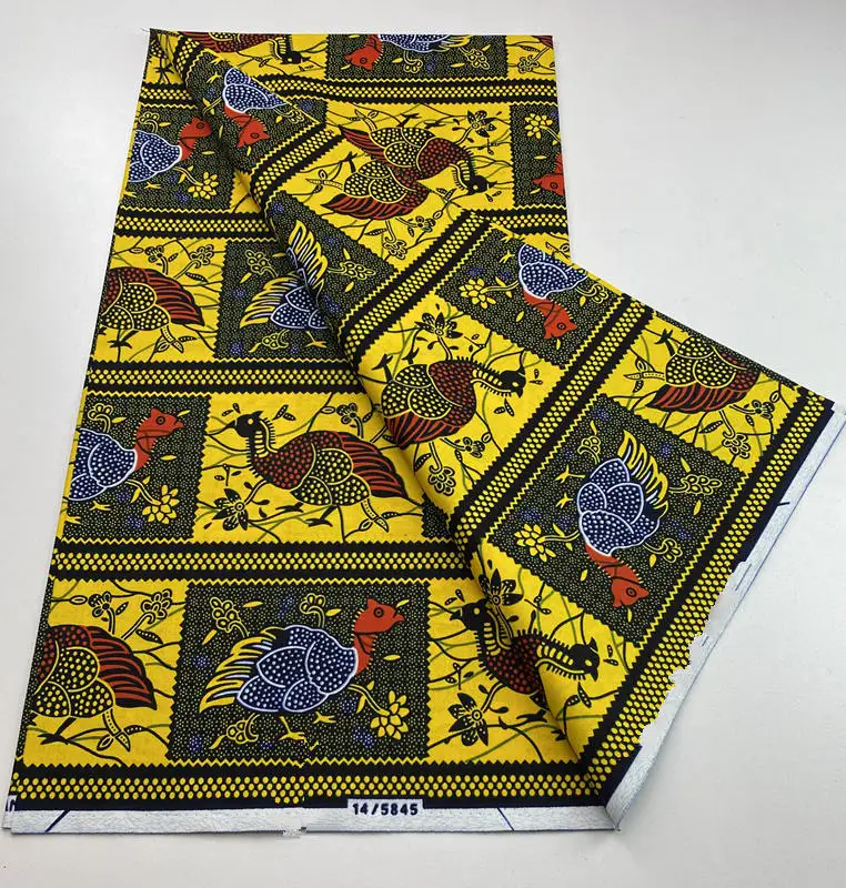 فستان أفريقي من قماش الشمع الحقيقي من Hollandais Pagne 100% 2025 أحدث حقيقي أصلي فائق W قطن مضمون 6 ياردات #2