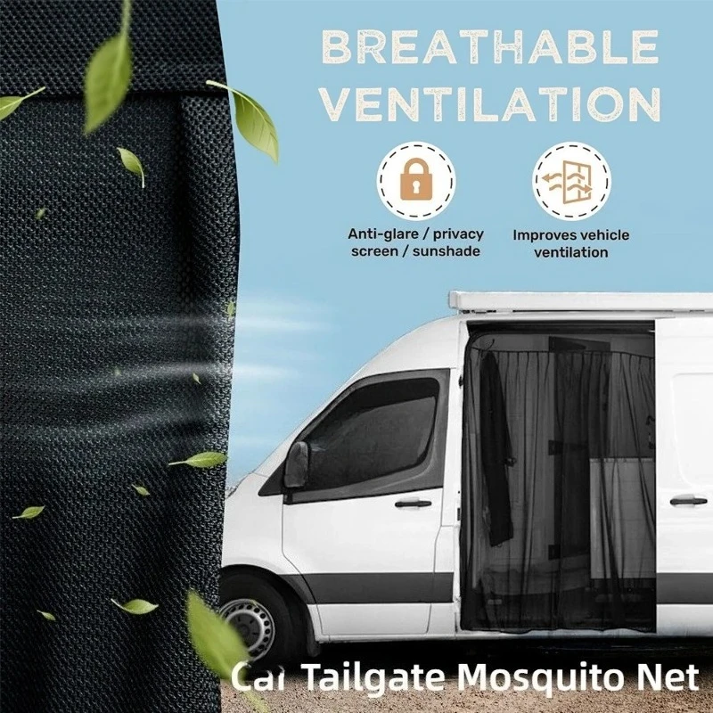 

Магнитная сетка для багажника, дышащая, устойчивая к комарам, экологически чистая сетка, шторы, внедорожник, задняя дверь, москитная сетка, RV, лето