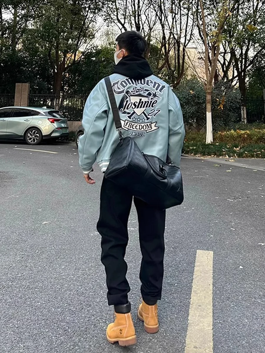 

Black Fleece Lined Straight Leg Jeans Men's Autumn Winter Warm Boot Friendly Cleanfit American High Street Style Youth Fashion